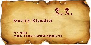 Kocsik Klaudia névjegykártya
