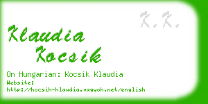 klaudia kocsik business card